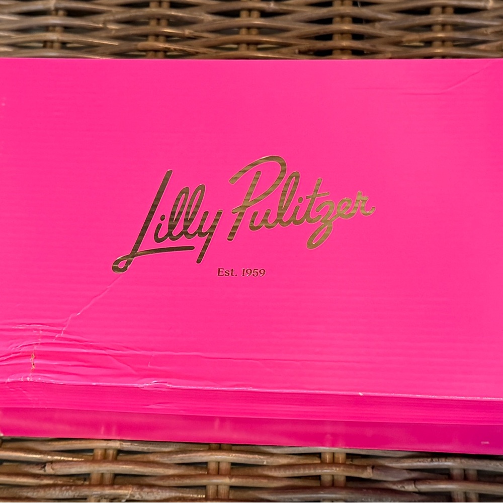 New with Box Lilly Pulitzer Leopard Print Kitten Heels with Gold Accents - Picture 7 of 7